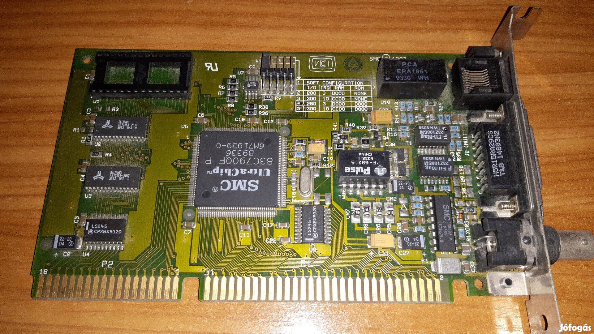 SMC Ultrachip 83C790QF ISA hálózati kártya hálókártya