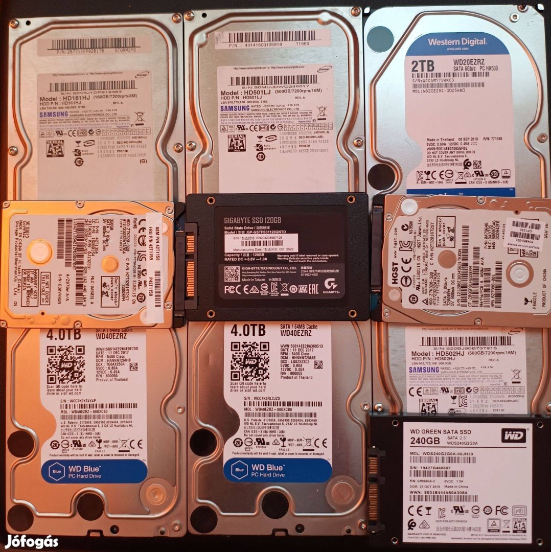 SSD-HDD szortiment, egyben