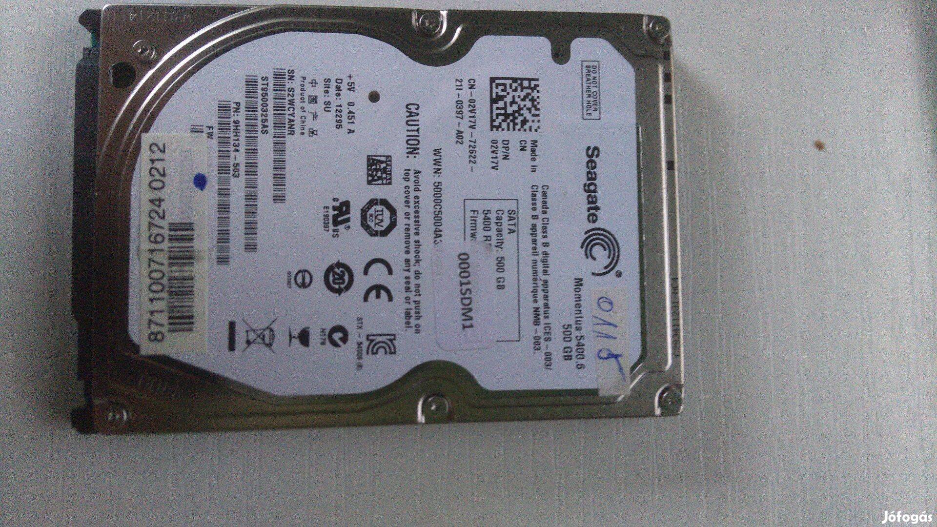 ST9500325AS 500 GB HDD winchester garancia 3 hó Áfás ár