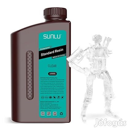 SUNLU, Clear (víztiszta) 1000G UV STANDARD 3D RESIN (4694)