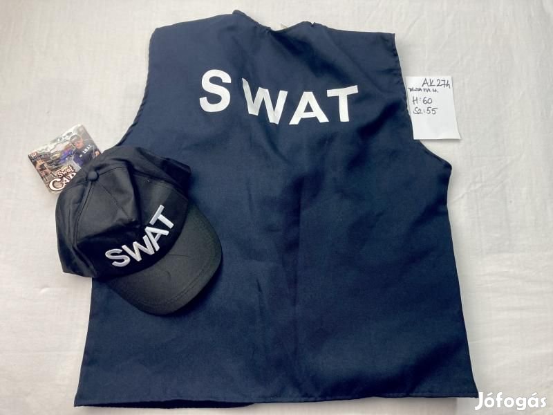 SWAT jelmez, kommandós jelmez, katona jelmez, felnőtt