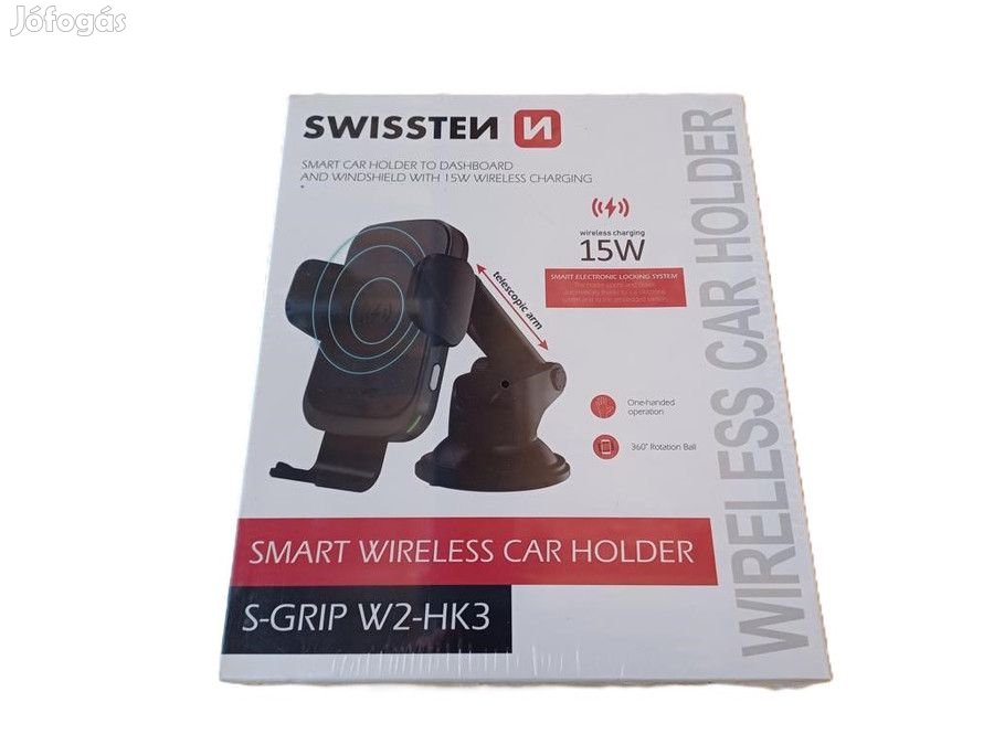 SWISSTEN 15W S-Grip W2-HK3 Vezeték Nélküli Töltő Autós