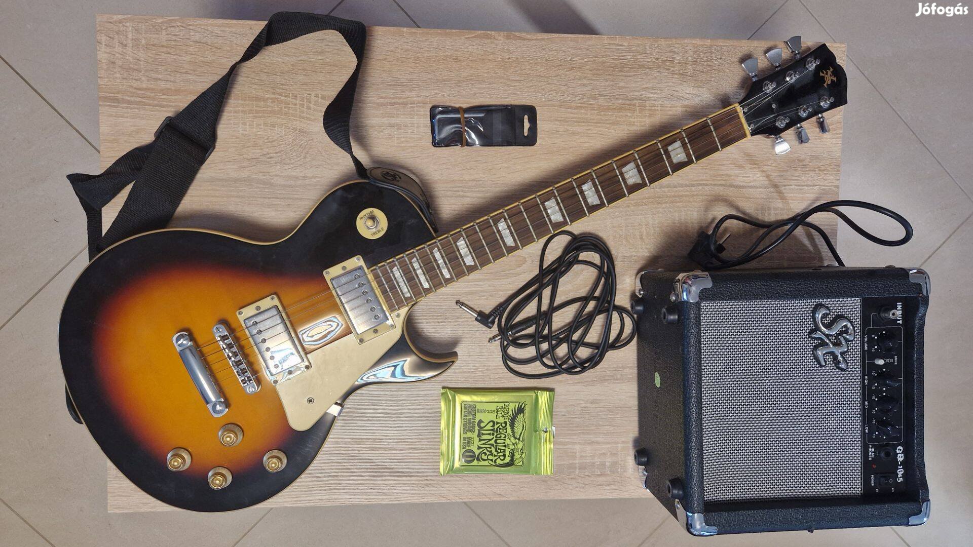 SX gitár szett eladó - Les Paul standard Sun Burst forma/szín