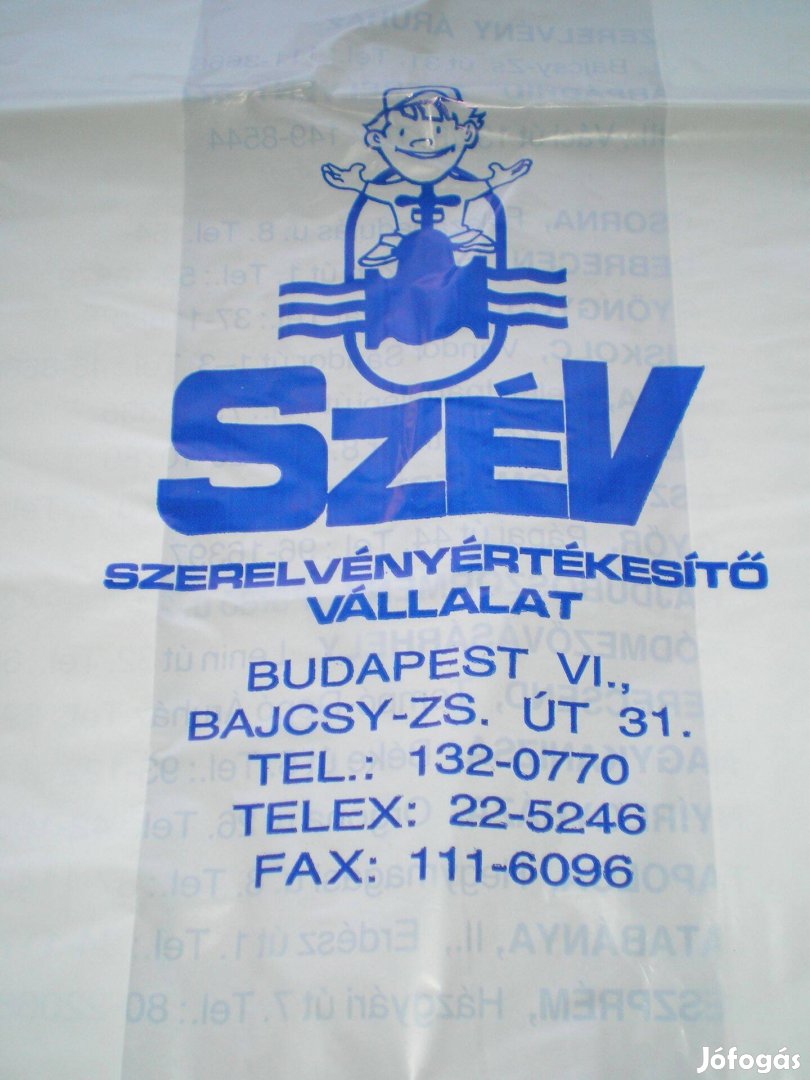 SZÉV 1884-1987 szatyor új, de régi darab nem volt használva