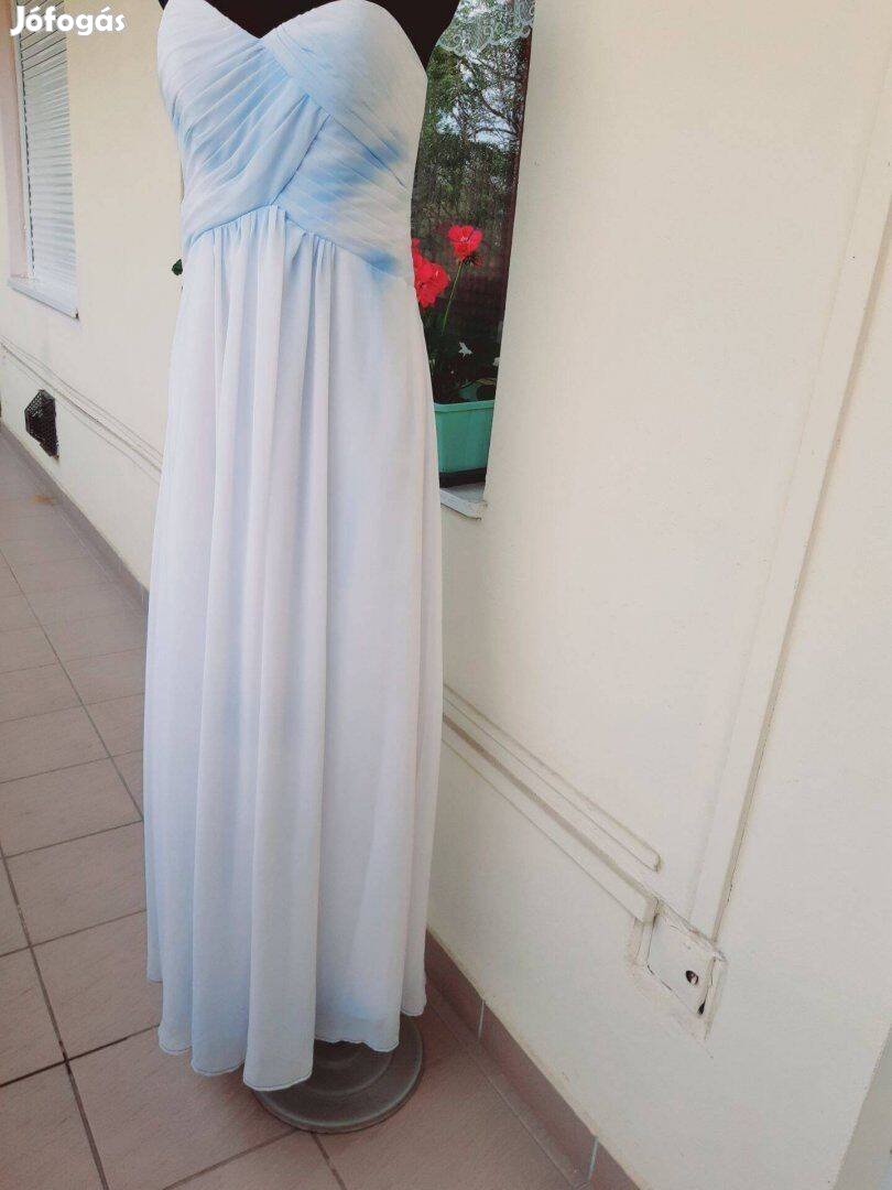 S/M gyönyörű hófehér/kék ombre alkalmi női hosszú ruha