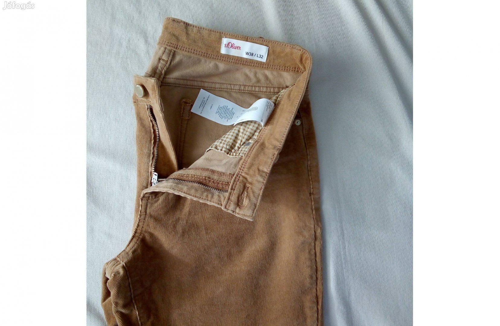 S. Oliver, új bársony nadrág, világos barna kordfarmer