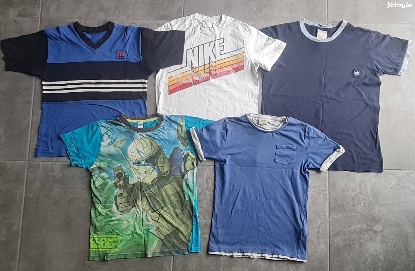S-es Adidas, Nike,146-os Star Wars és 140-es Zara játszós póló csomag