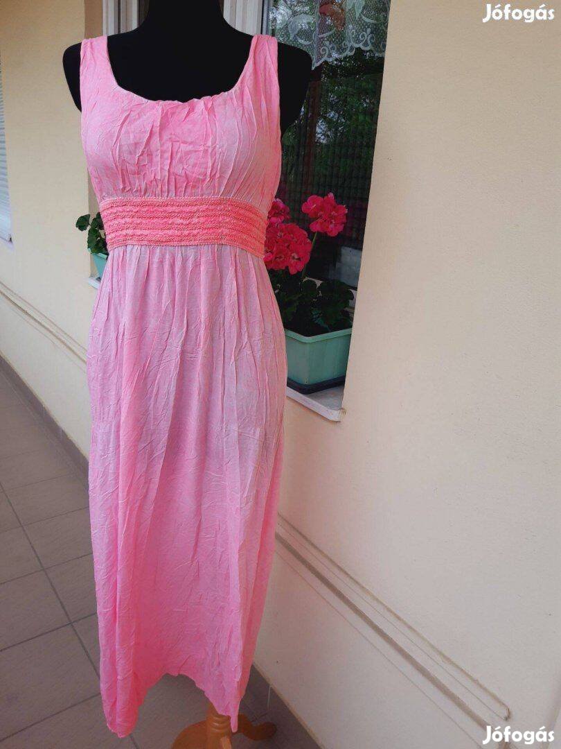 S-es olasz pamut női neonpink nyári ruha