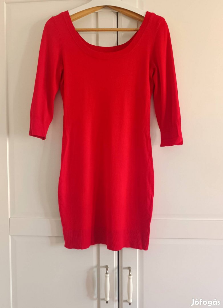 S-es piros finom kötött ruha csomag, miniruha és tunika