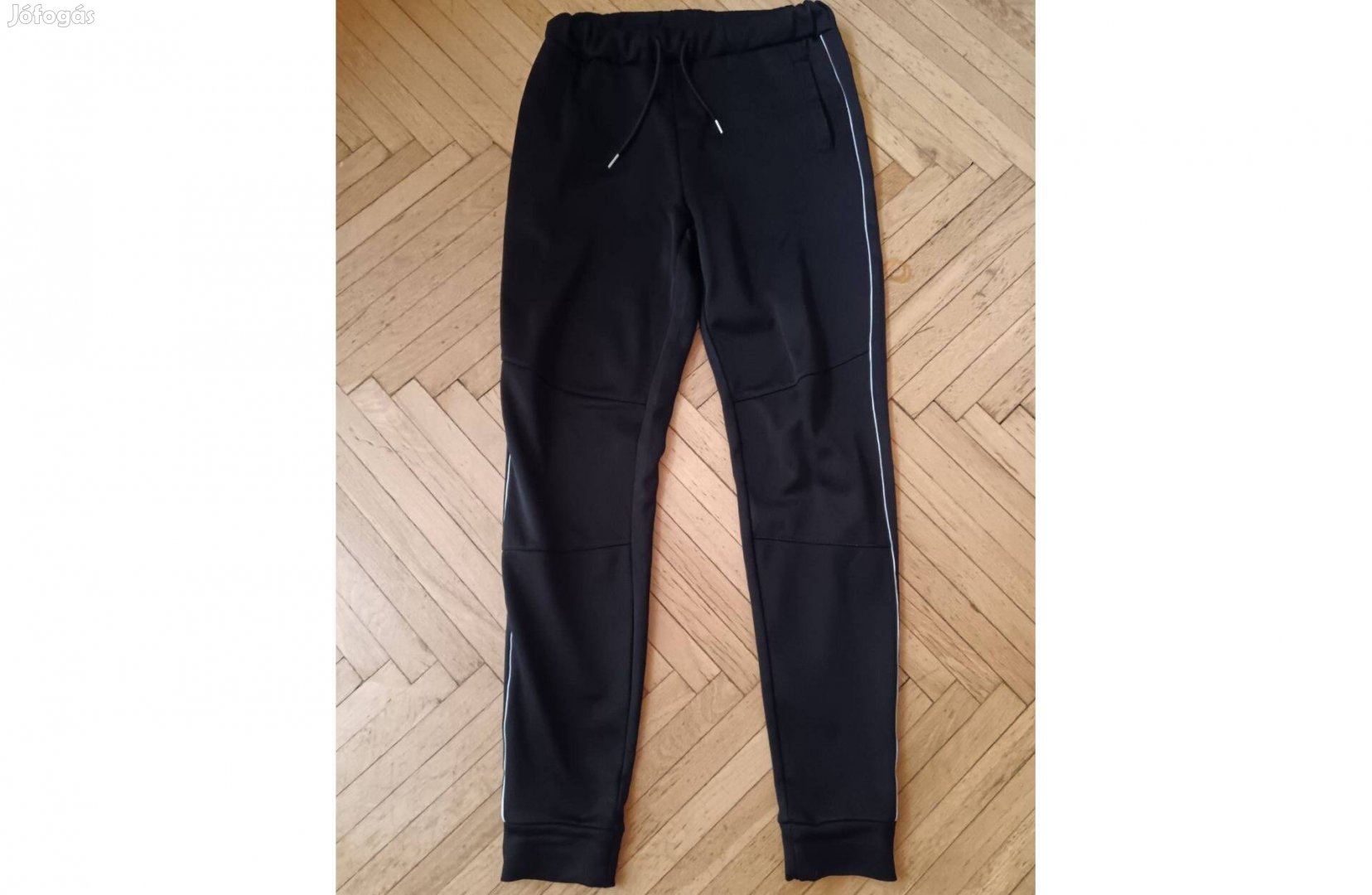 S fiú férfi fekete sportos hosszú nadrág