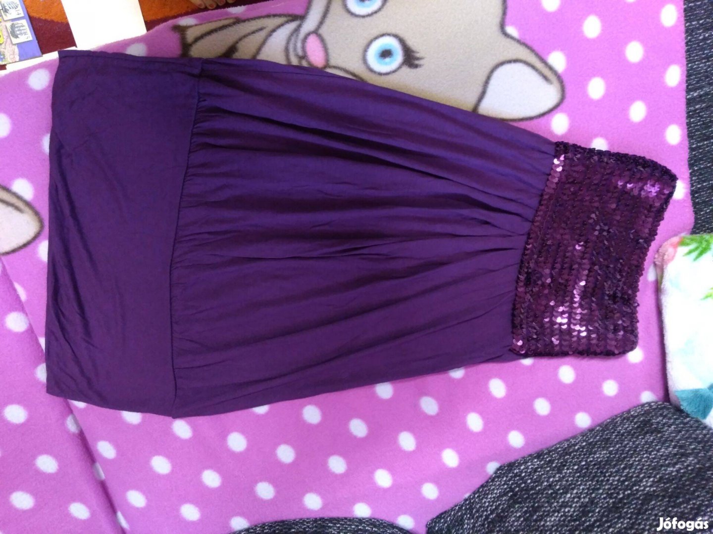Sm lila csillogos ruha 3x viselt