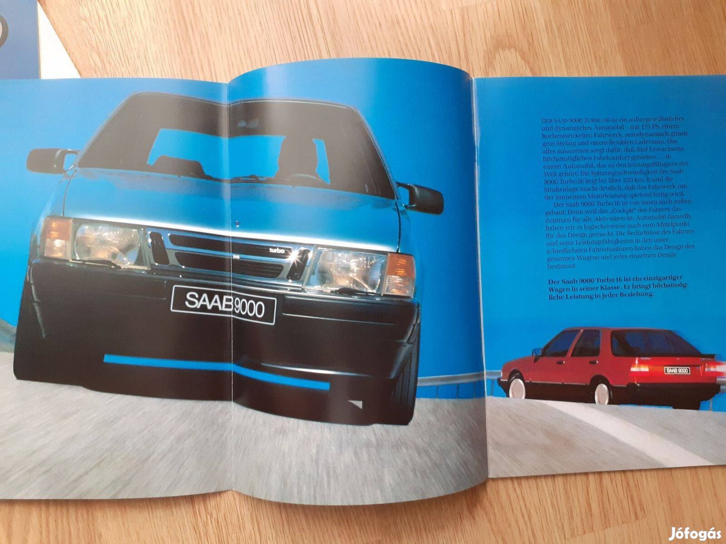 Saab 9000 prospektus + szín/kárpit - 1985, német nyelvű