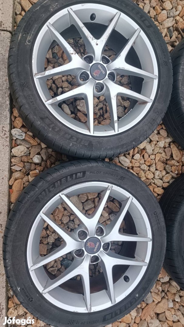 Saab Aero 9.3 5x110 17" et41 7j alufelni garnitúra Michelin 225/45