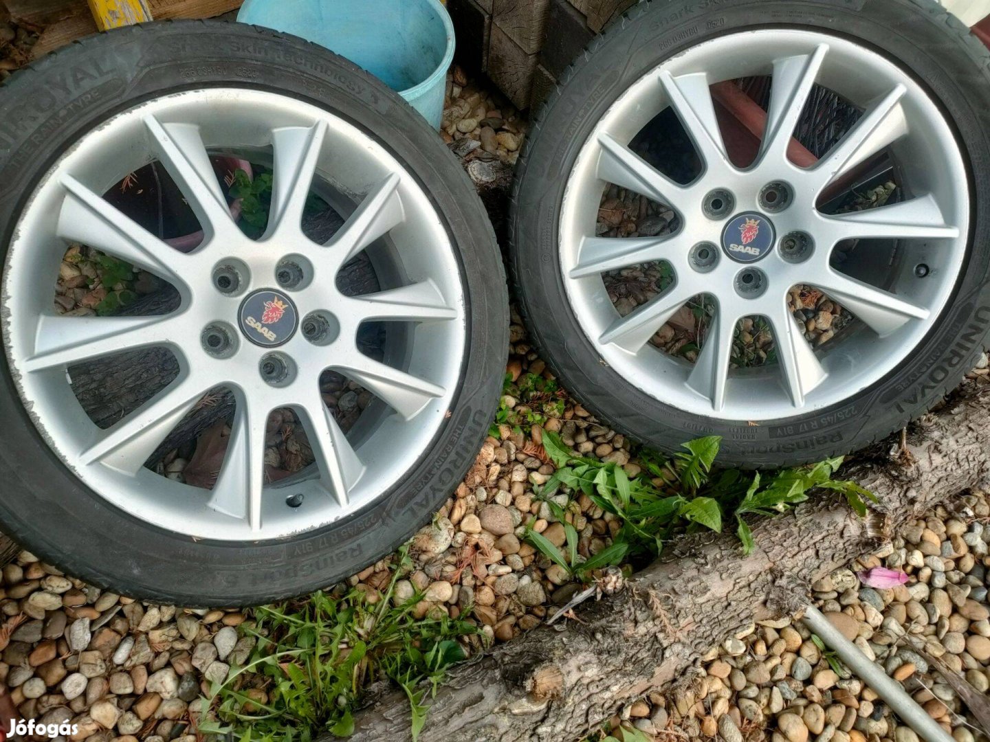 Saab gyári alufelni nyári gumival , nyárigumi garnitúra 5x110