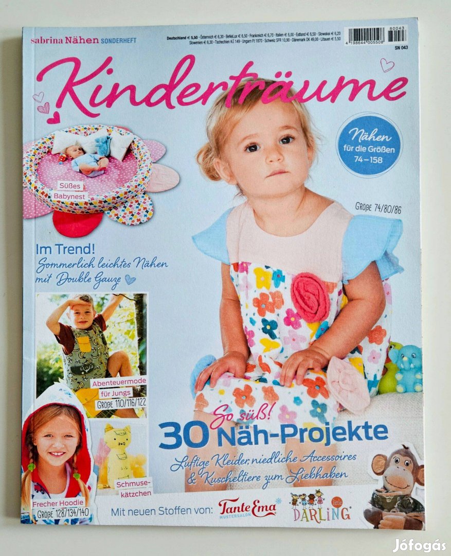 Sabrina Nähen Kinderträume német nyelvű varrós újság