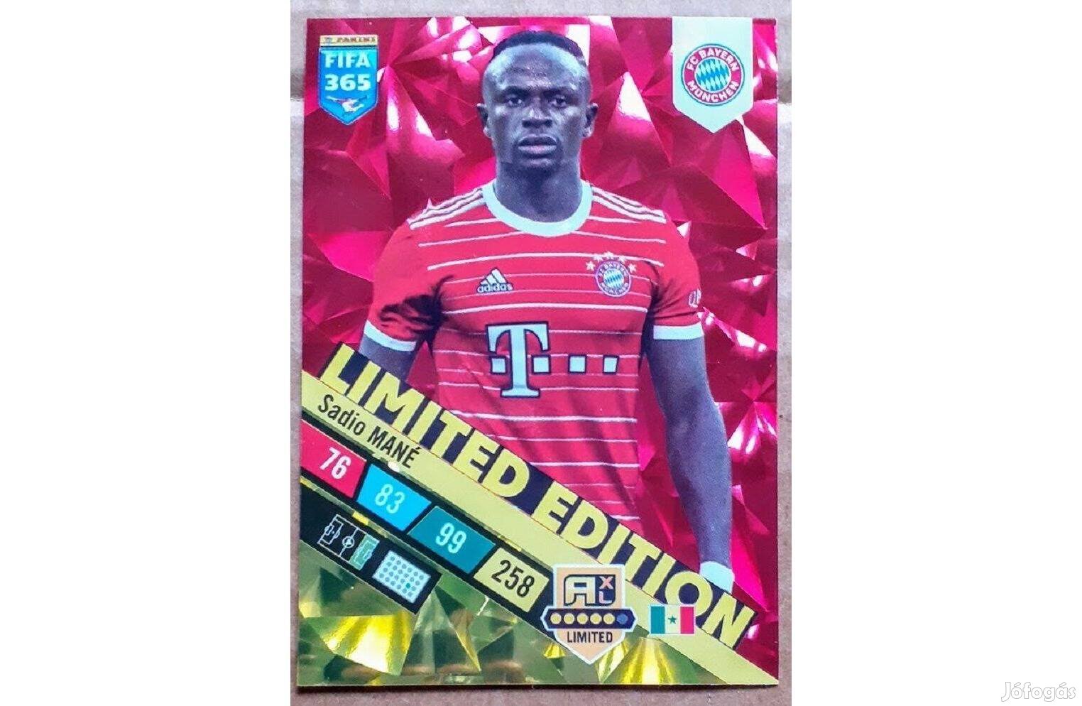 Sadio Mané Bayern München Limited focis kártya Panini 2023