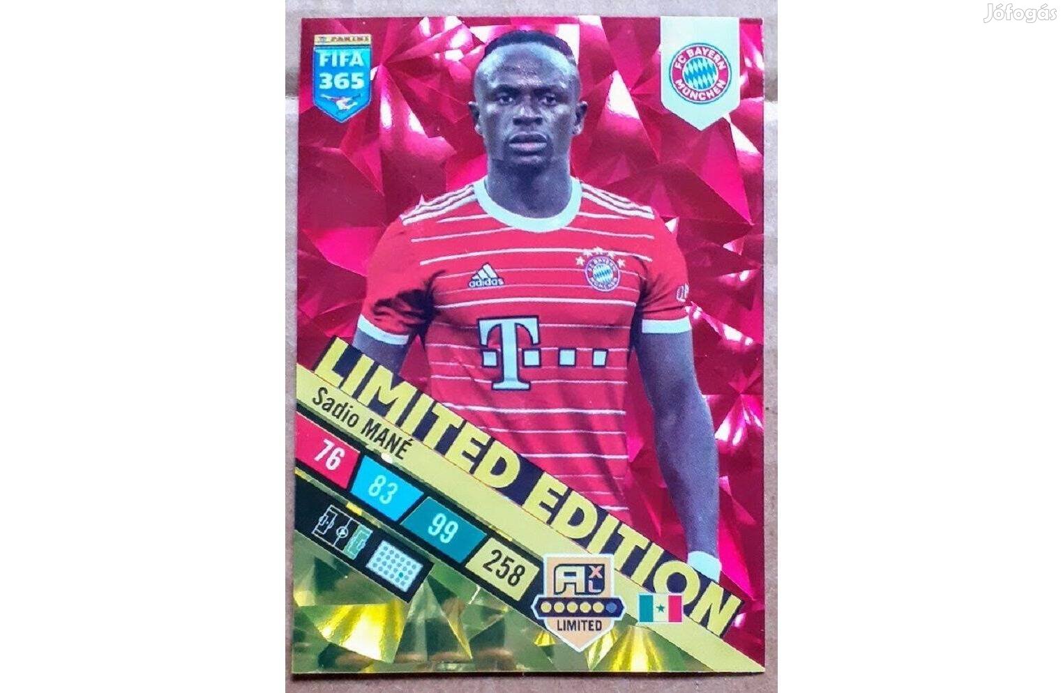 Sadio Mané Bayern München Limited focis kártya Panini 2023