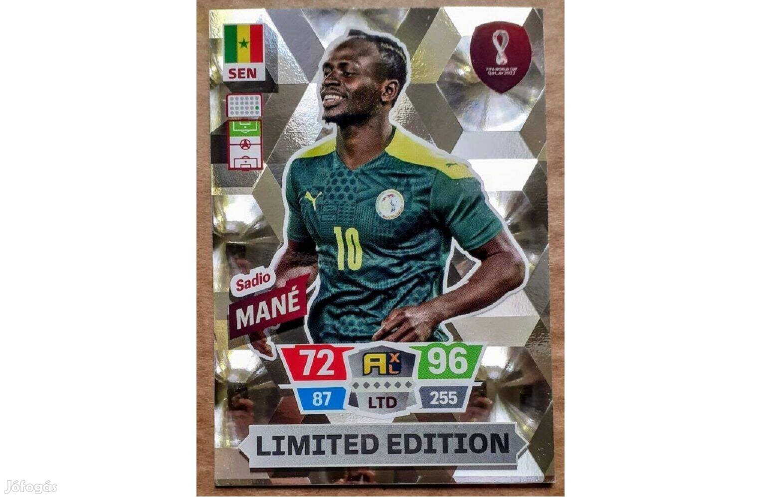 Sadio Mané Szenegál Limited focis kártya Panini World Cup Qatar 2022