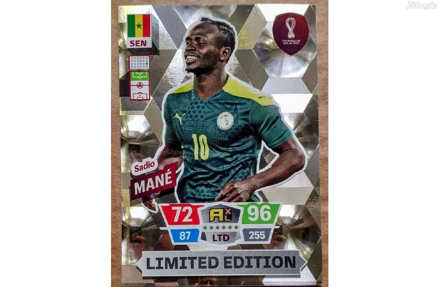 Sadio Mané Szenegál Limited focis kártya Panini World Cup Qatar 2022