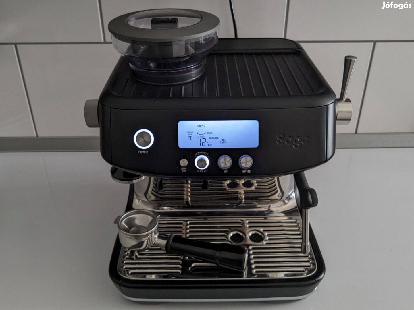 Sage Barista Pro SES878BTR őrlős karos kávégép szett 2 év gari