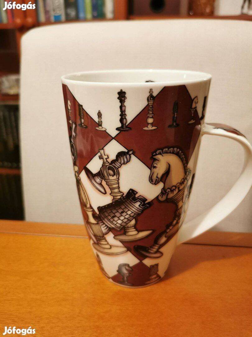Sakk mintájú bögre - Sakk imádóknak - Angol gyártmányú - Porcelán