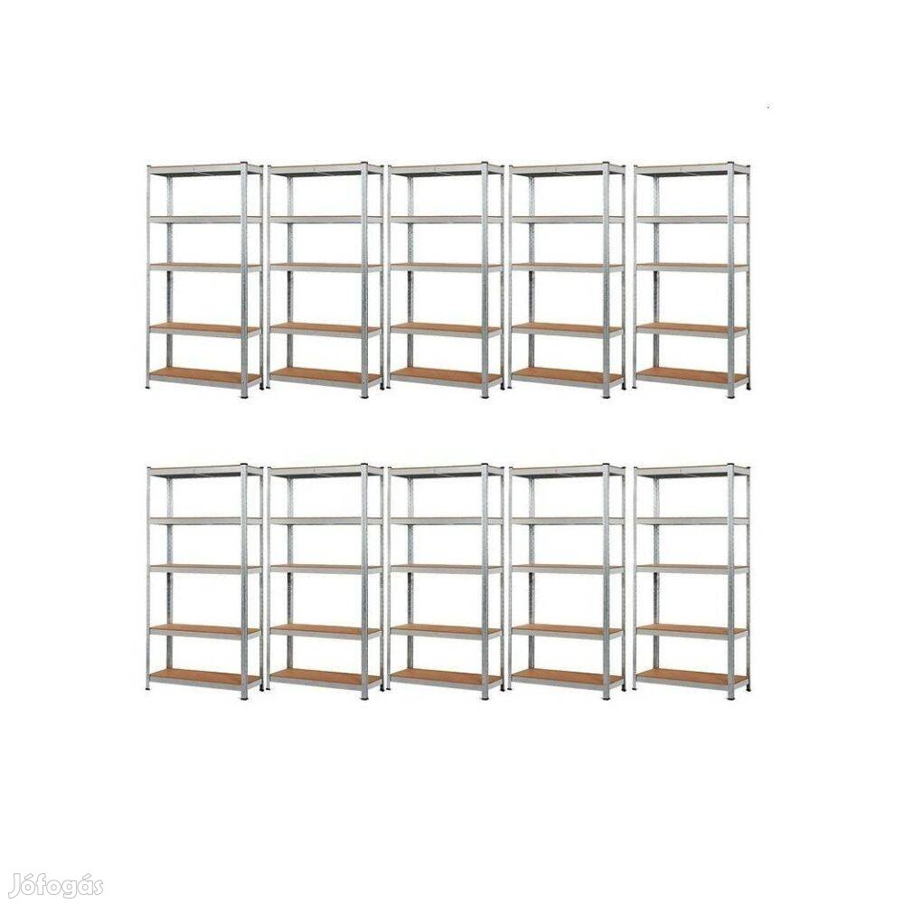 Salgó polc 2000x1200x400 mm, fém, horganyzott, 5 polcos, teherbírás: 8