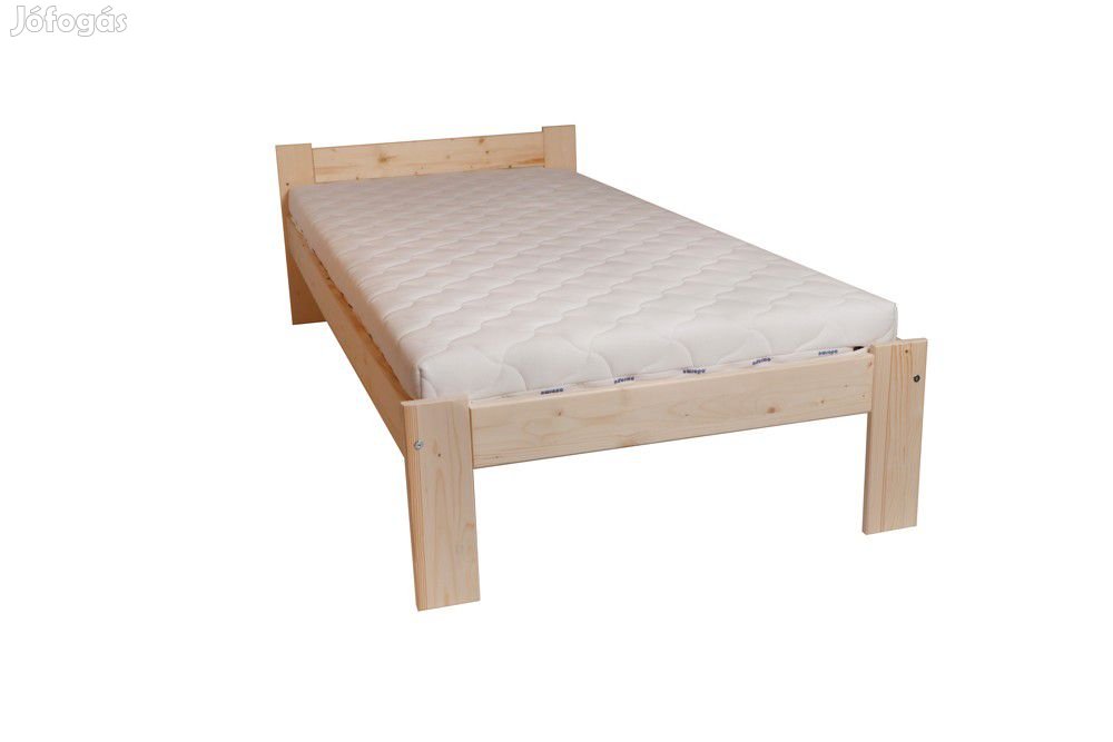 Sallim 90x200 fenyő ágykeret ágyráccsal, Avino 15cm matraccal - Natúr