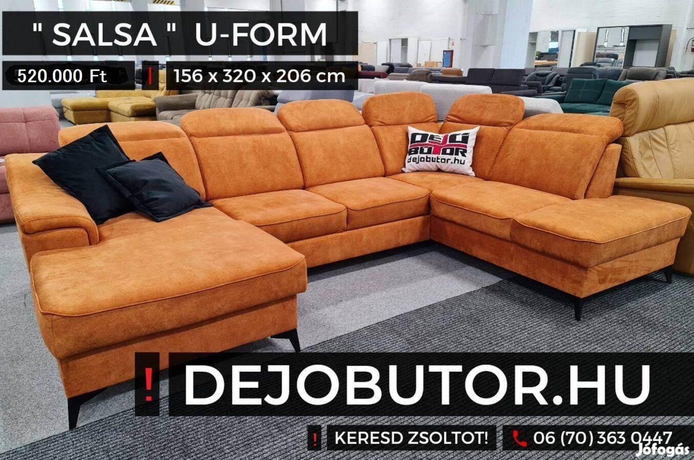 Salsa sarok rugós kanapé ülőgarnitúra 156x320x206 cm ualak orange