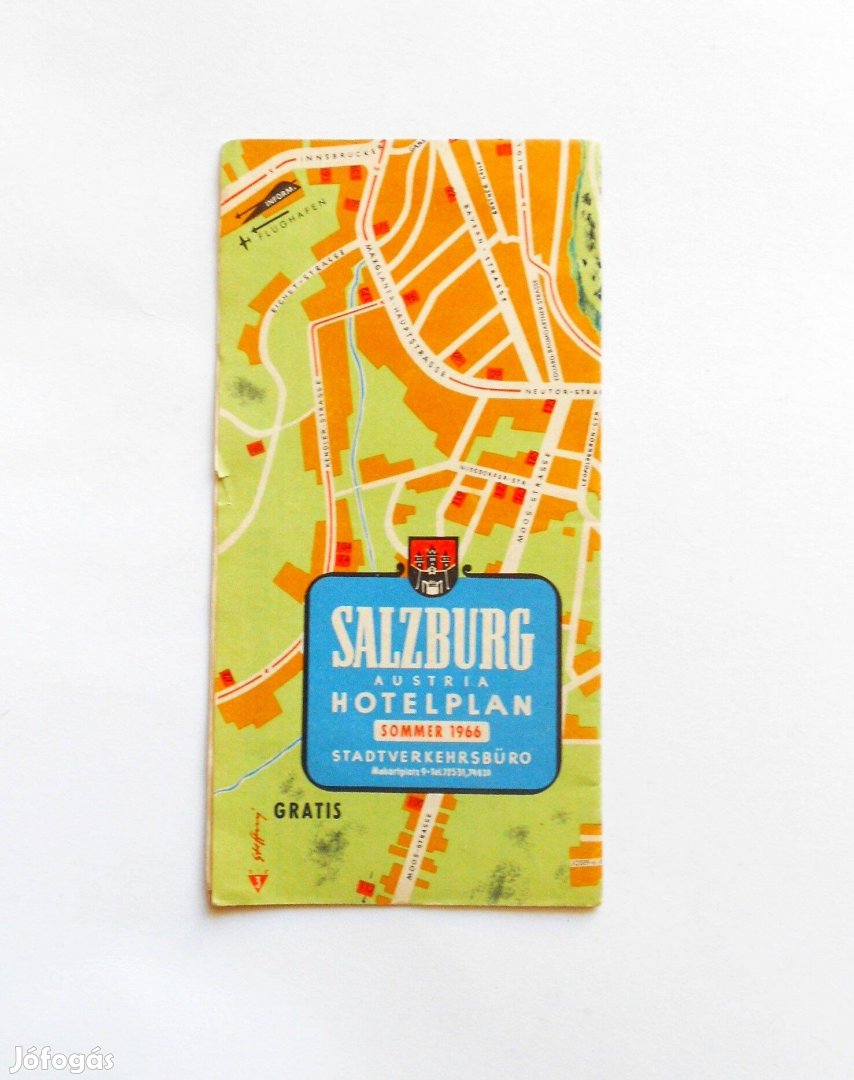 Salzburg Ausztria hotel térkép 1966