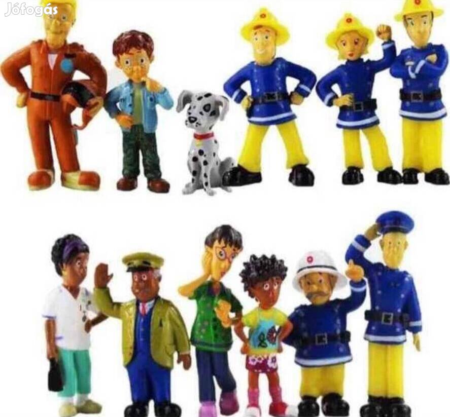 Sam a tűzoltó 12 db figura szett Tortadísznek is
