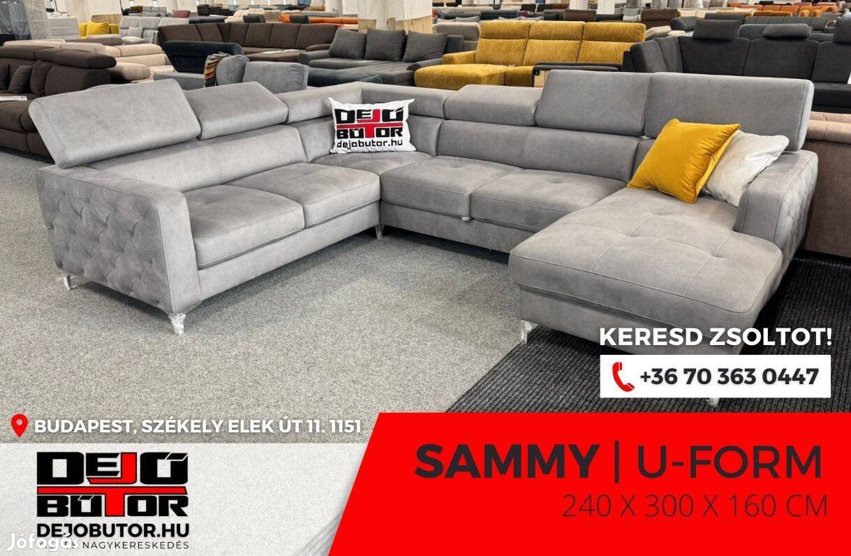 Sammy Ualak rugós selyem grey sarok kanapé ülőgarnitúra