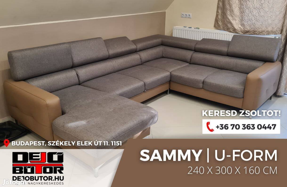 Sammy sarok kanapé ülőgarnitúra drapp 240x300x160 cm ágyazható ualak