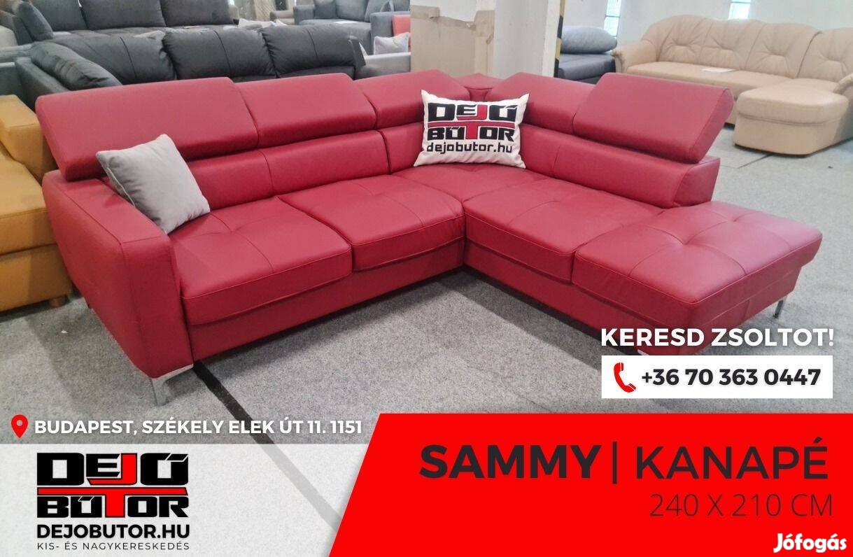 Sammy sarok valódi bőr kanapé rugós ülőgarnitúra 240x210 cm relax