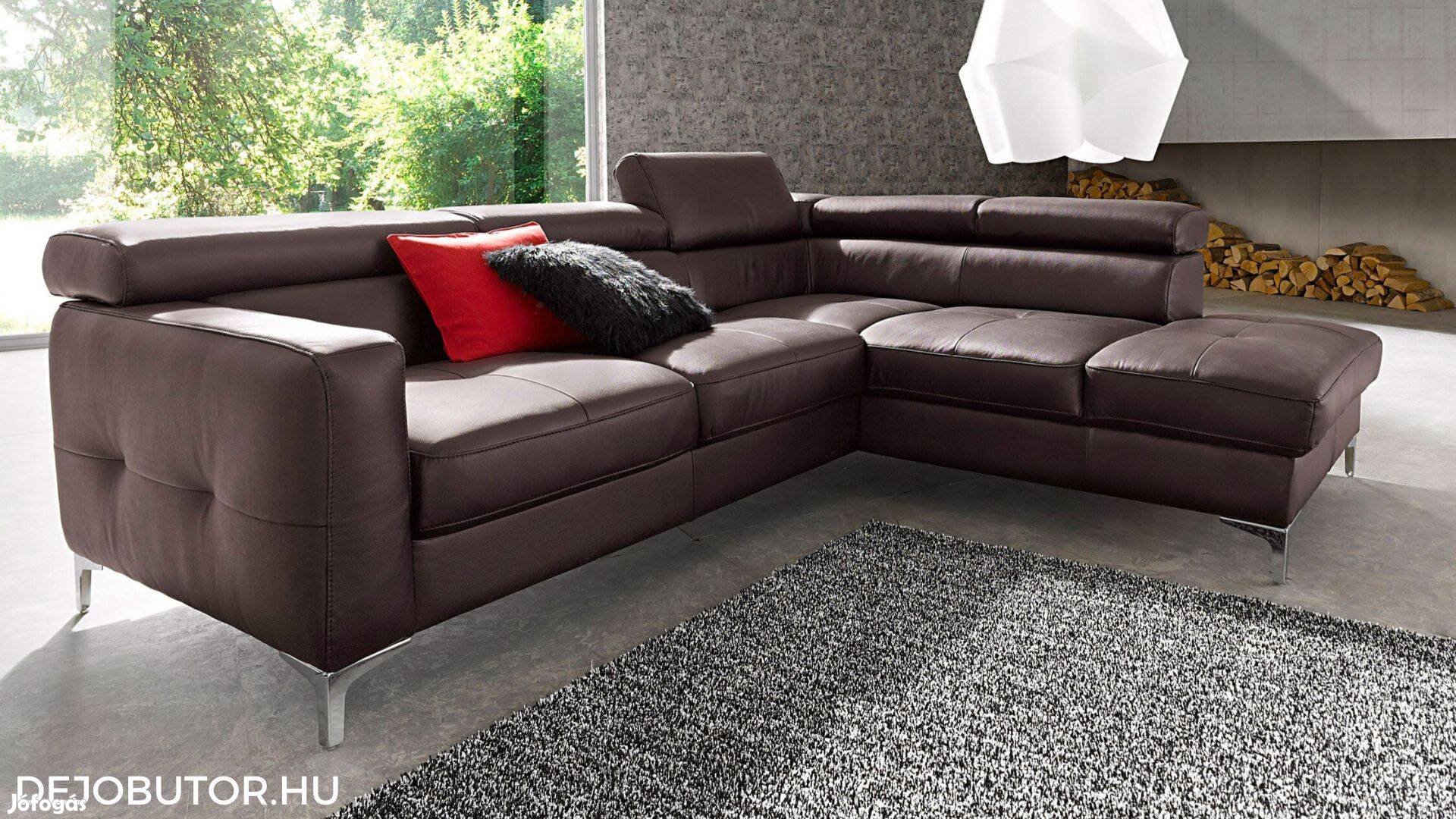 Sammy valódi bőr braun sarok kanapé ülőgarnitúra bútor
