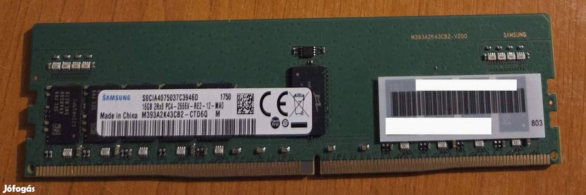 Samsung 16GB, 2666mhz szerver memória