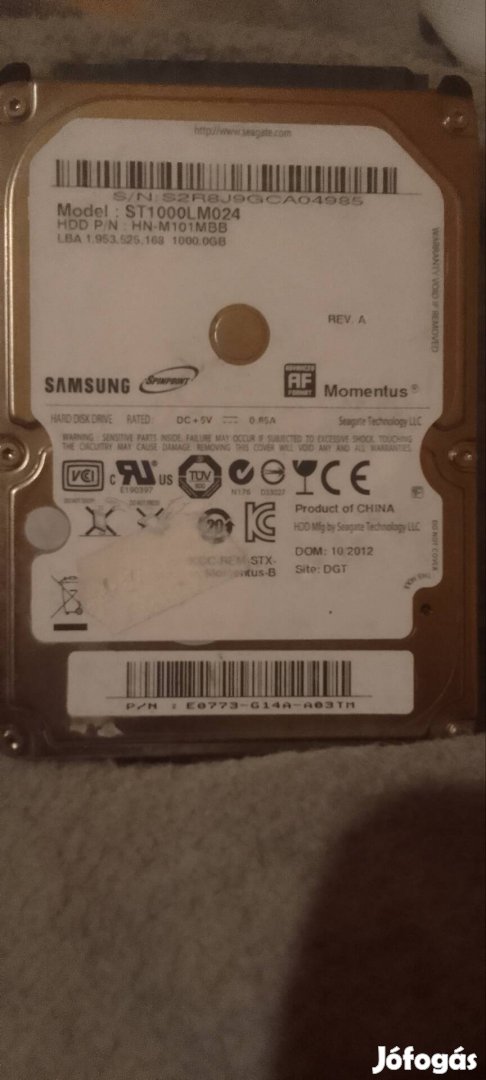 Samsung 1TB laptop vincseszter 