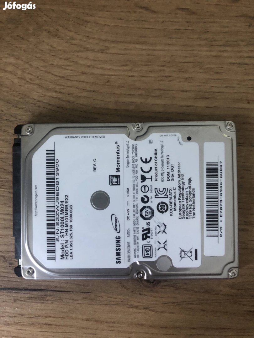 Samsung 1 TB-os hdd