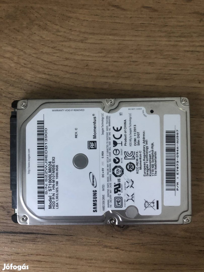 Samsung 1 TB-os laptop hdd