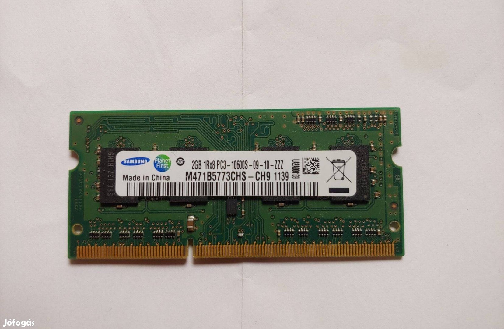 Samsung 2 Gbyte DDR3 Sodimm (laptop) memória