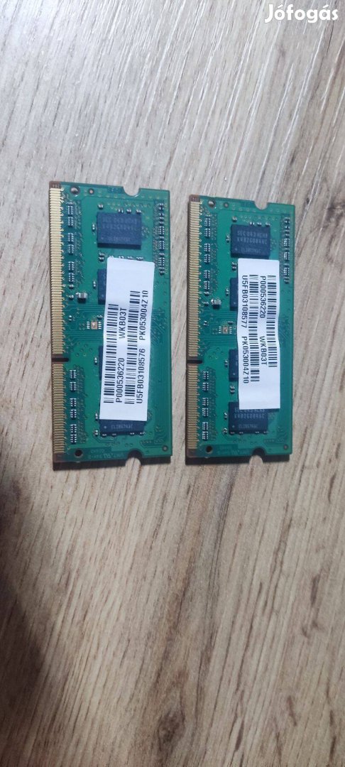 Samsung 2x2GB DDR3 1333Mhz laptop memória