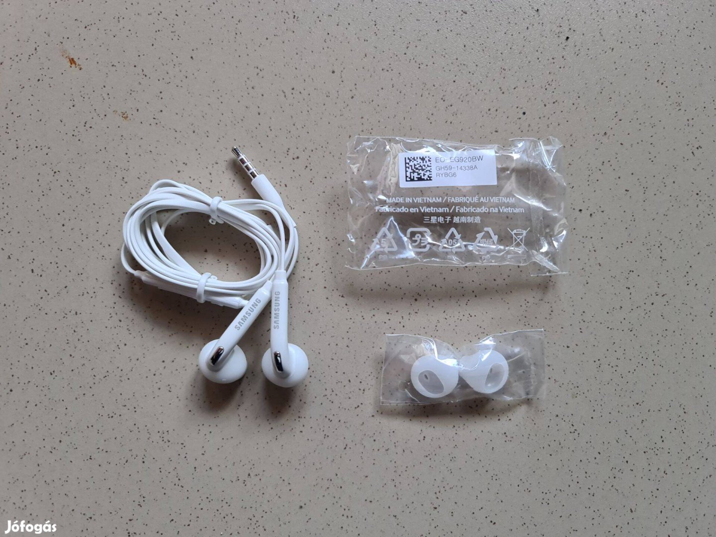 Samsung 3, 5 mm headset szilikon fehér fülhallgató eredeti