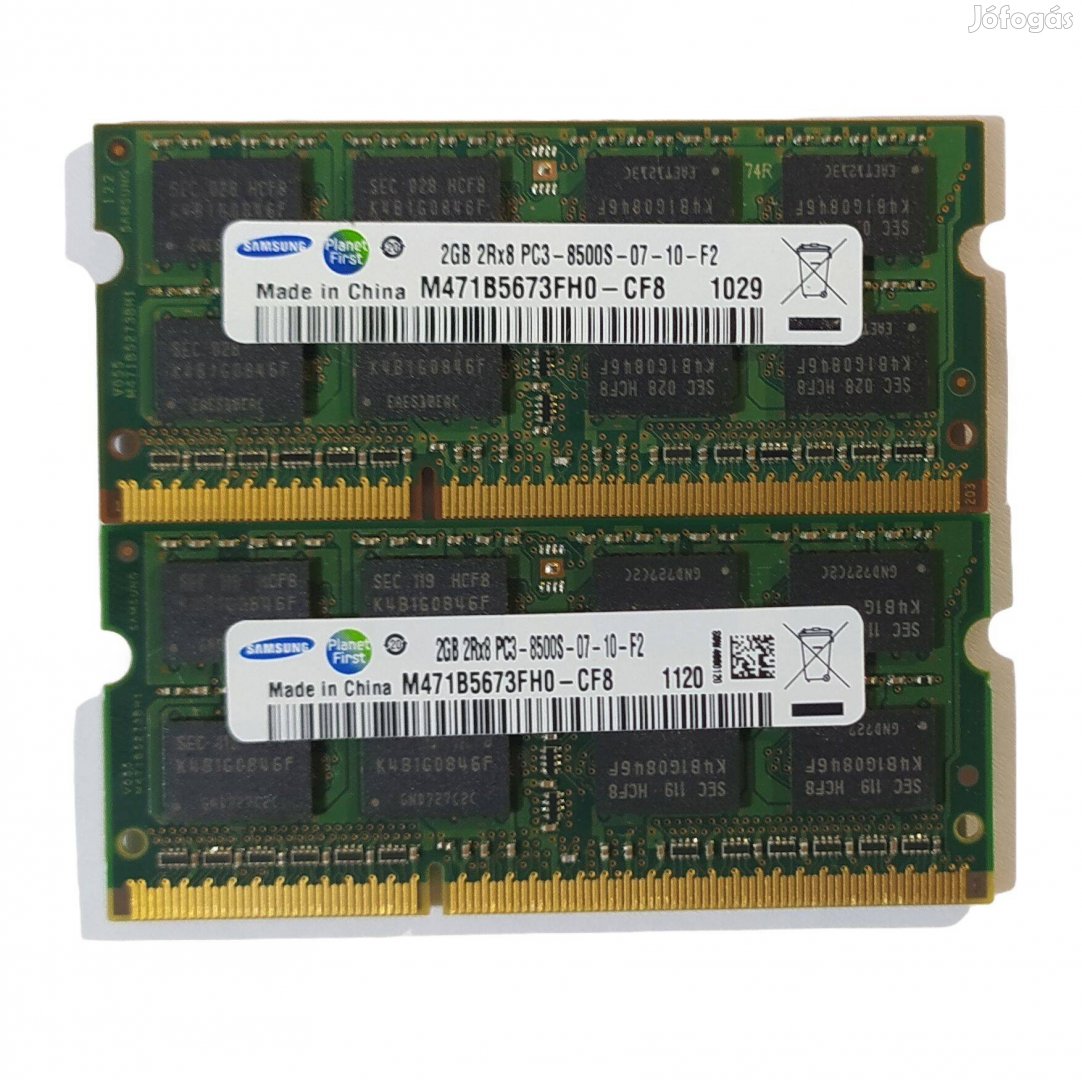 Samsung 4GB (2x2GB) DDR3 1066MHz laptop / notebook memória