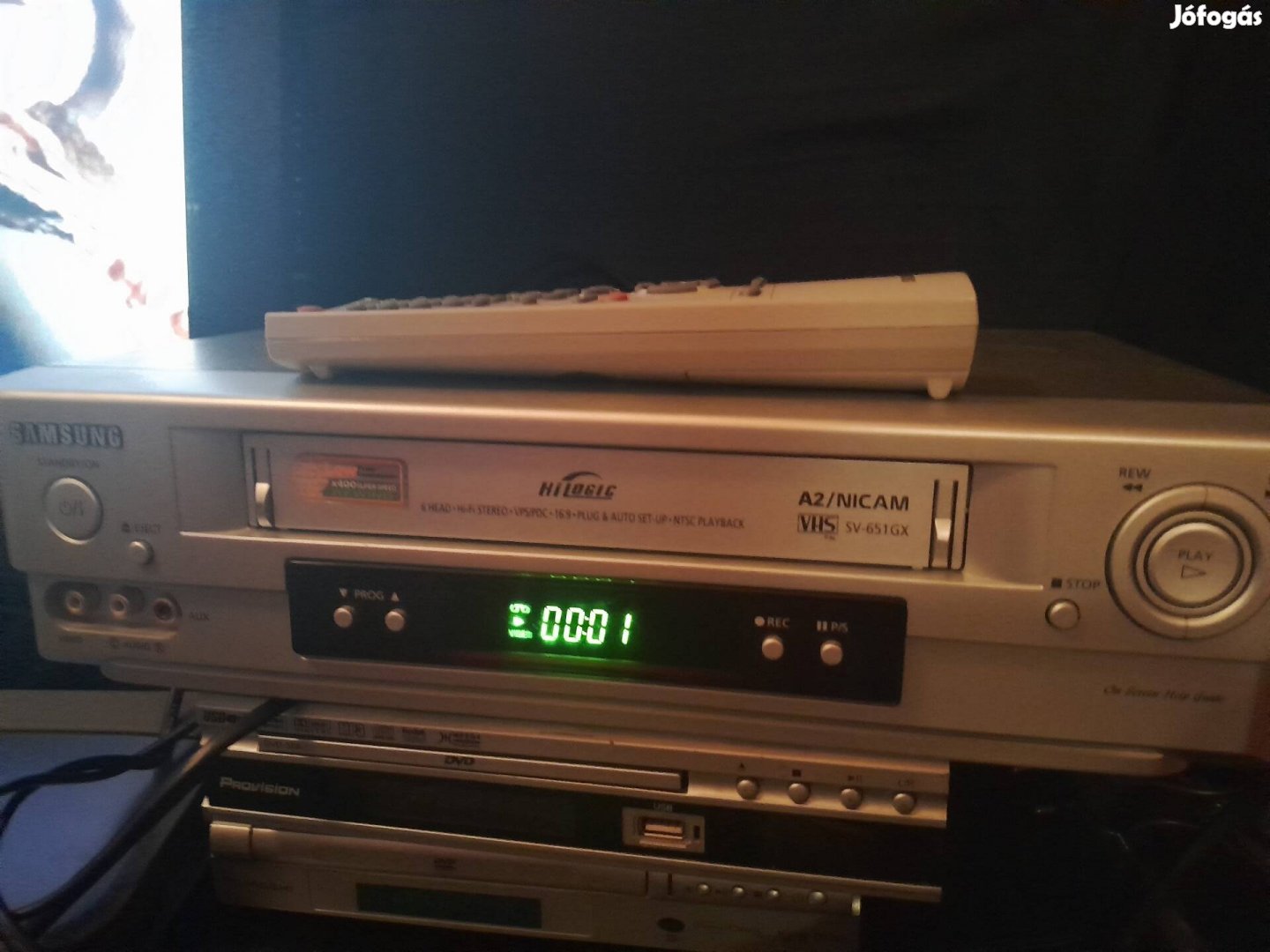 Samsung 6 fejes Hifi stereo VHS magnó gyári távvezérlővel 