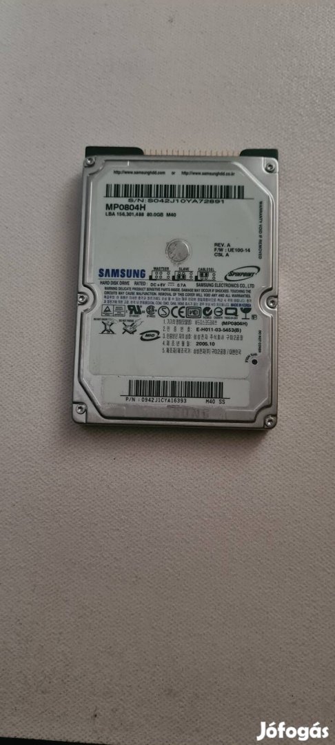 Samsung 80gb IDE/PATA 2.5" HDD winchester