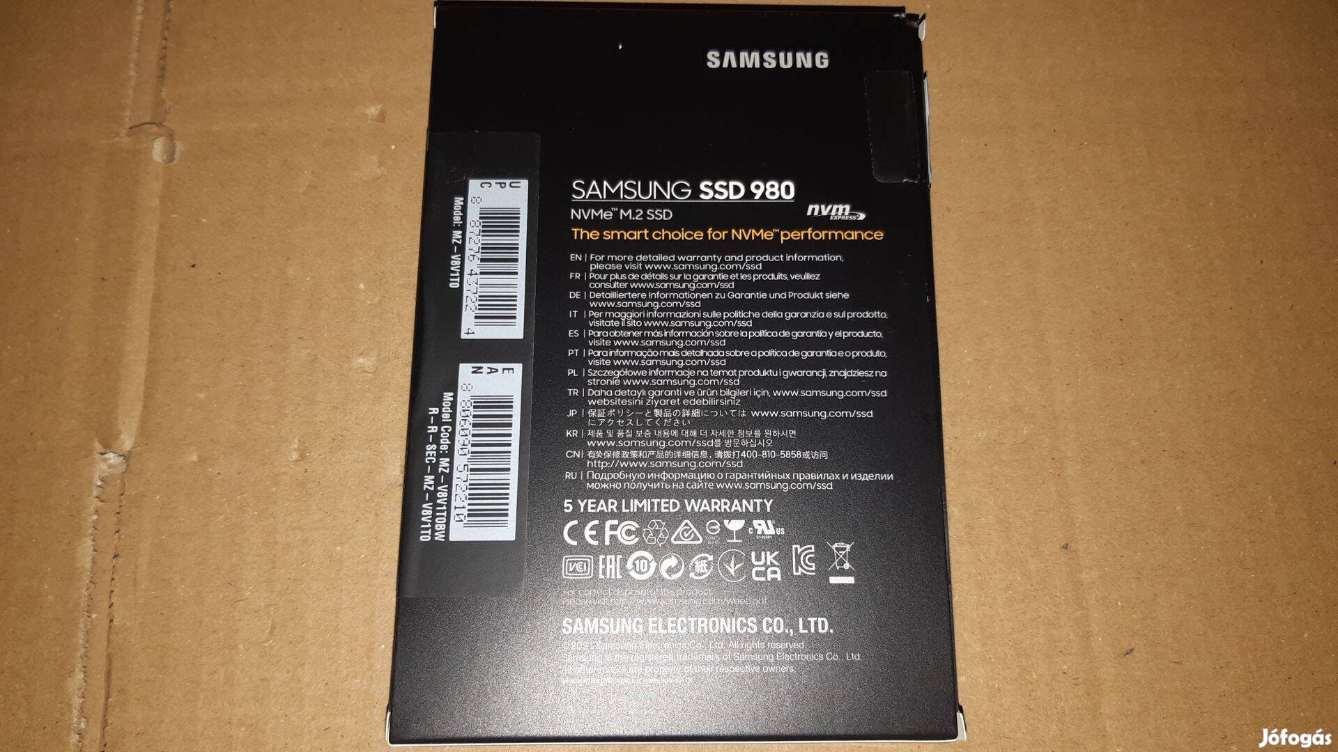 Samsung 980 1TB Nvme SSD 100/100