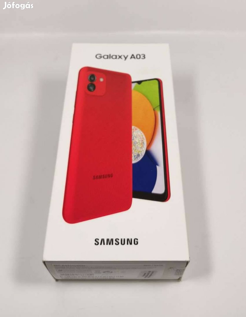 Samsung A03 64GB Dual Piros,Kártyafüggetlen Új mobiltelefon,bontatlan,