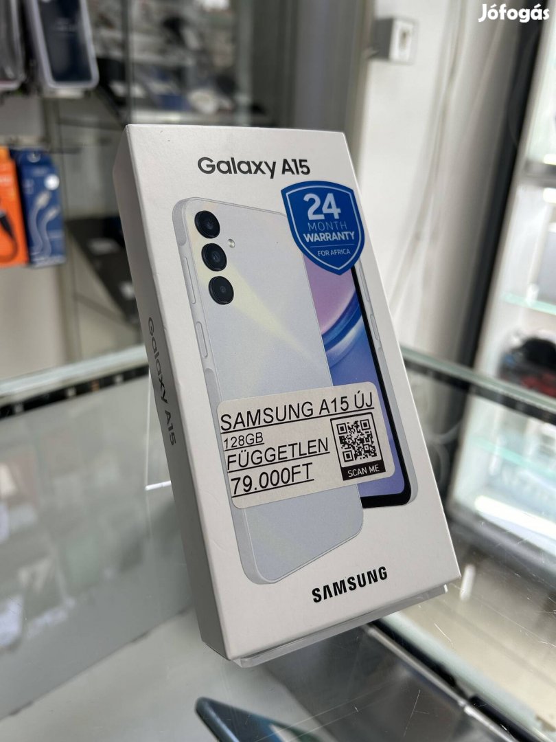 Samsung A15 Új, Bontatlan Fehér + Garancia