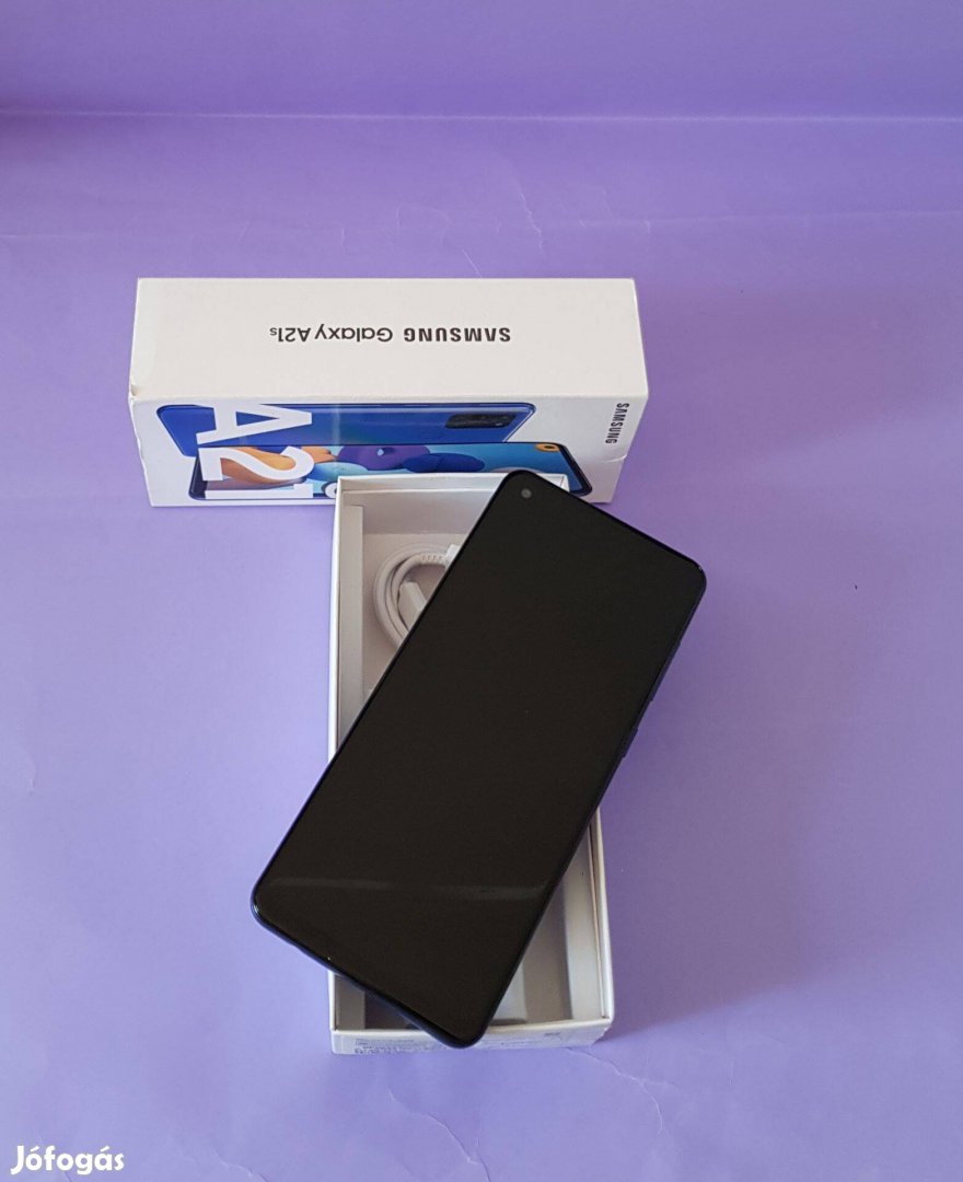 Samsung A21S 32GB kék kártyafüggetlen szép mobiltelefon garanciával el