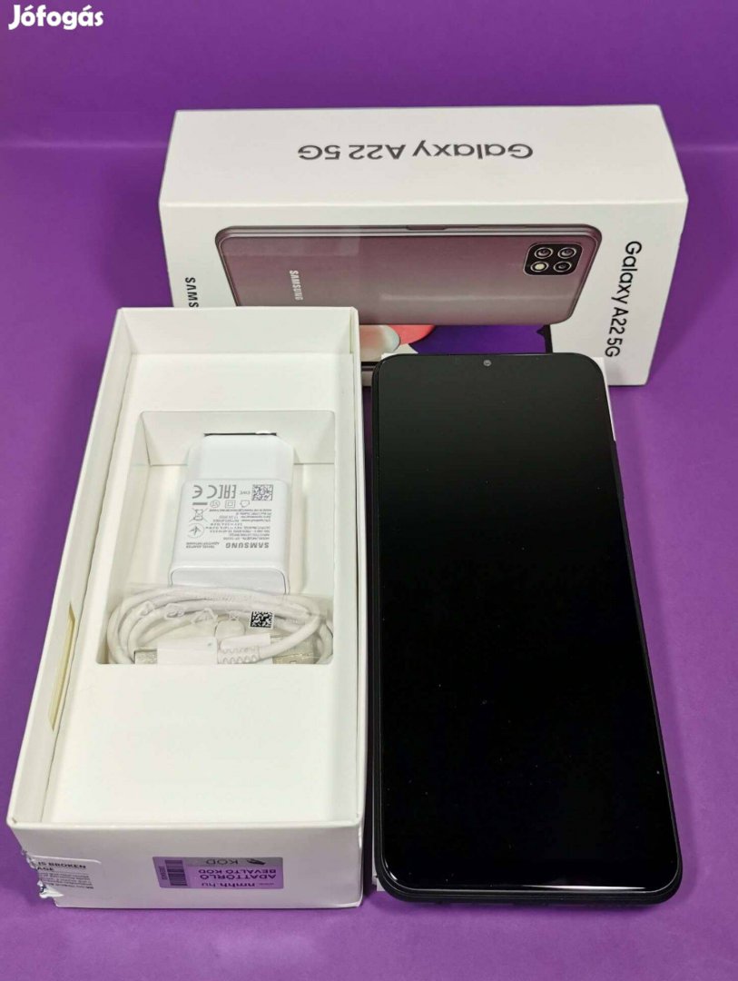 Samsung A22 5G 64Gb Fekete Kártyafüggetlen szép állapotú,mobiltelefon