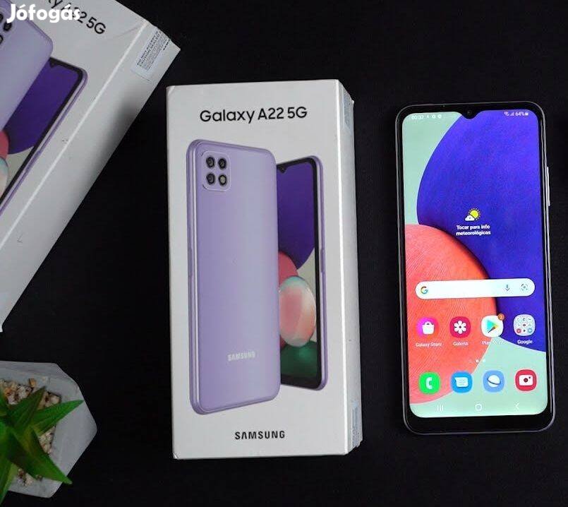 Samsung A22 5G violet dual 64GB Független szép állapotú Mobiltelefon e